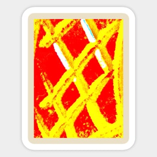 GOLDEN AND RED CHECKED PATTERN Sticker